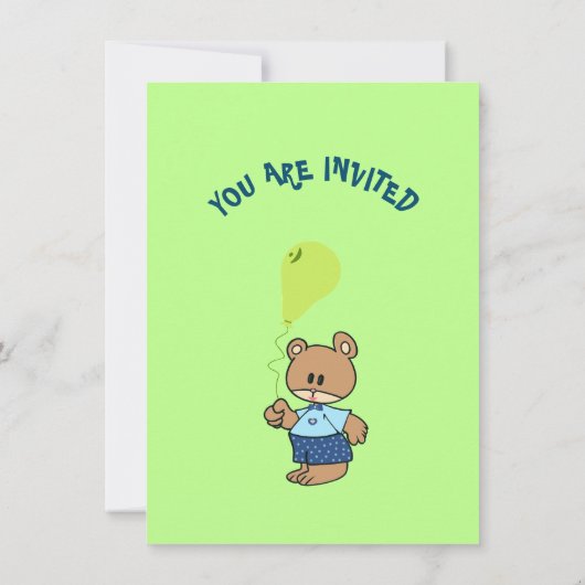 テディベア誕生日 招待状 (裏面)