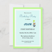 テディベア誕生日 招待状 (正面)