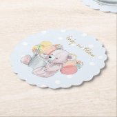 テディベア読の開花の本ベビー ペーパーコースター (アングル)