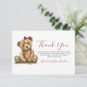 テディベア赤ちゃんシャワーありがとう サンキューカード (スタンド正面)