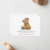 テディベア赤ちゃんシャワーありがとう ノートカード (正面/裏面インサイチュ)