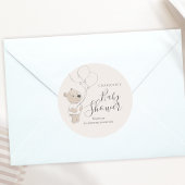 テディベア赤ちゃんシャワーありがとう ラウンドシール