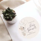 テディベア赤ちゃんシャワーありがとう ラウンドシール