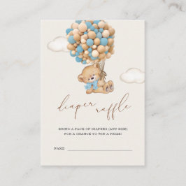 テディベア赤ちゃんシャワーおむつラッフルエンクロージャカー エンクロージャーカード
