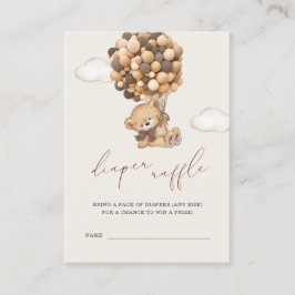 テディベア赤ちゃんシャワーおむつラッフルエンクロージャー エンクロージャーカード