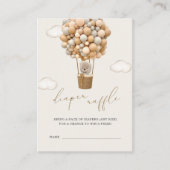 テディベア赤ちゃんシャワーおむつラッフル エンクロージャーカード (正面)