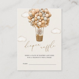 テディベア赤ちゃんシャワーおむつラッフル エンクロージャーカード