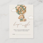 テディベア赤ちゃんシャワーおむつラッフル エンクロージャーカード (正面)