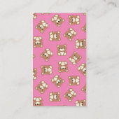 テディベア赤ちゃんシャワーおむつラッフル エンクロージャーカード (裏面)