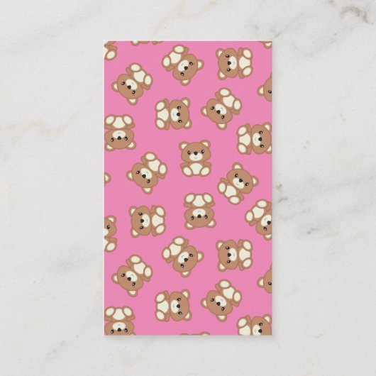 テディベア赤ちゃんシャワーおむつラッフル エンクロージャーカード (裏面)