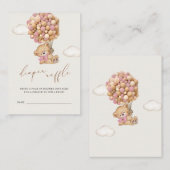 テディベア赤ちゃんシャワーおむつラッフル エンクロージャーカード (正面/裏面)