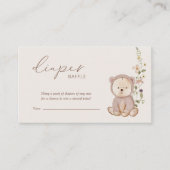 テディベア赤ちゃんシャワーおむつラッフル エンクロージャーカード (正面)