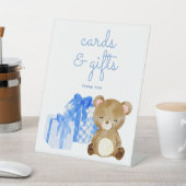 テディベア赤ちゃんシャワーのギフトとカード 台座サイン (インサイチュ)
