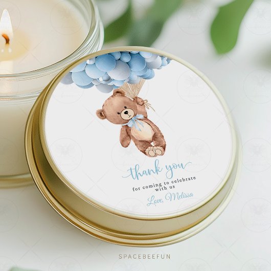 テディベア赤ちゃんシャワーのステッカー ラウンドシール