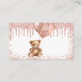 テディベア赤ちゃんシャワーはカードの数を推測 エンクロージャーカード (裏面)