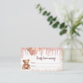 テディベア赤ちゃんシャワーはカードの数を推測 エンクロージャーカード (スタンド正面)