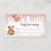 テディベア赤ちゃんシャワーはカードの数を推測 エンクロージャーカード (正面)