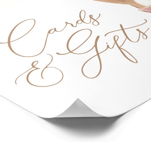 テディベア赤ちゃんシャワーカードとギフト ポスター (角)