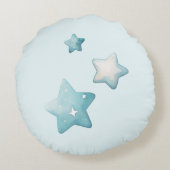 テディベア赤ちゃんシャワーギフト男の子ブルーベア ラウンドクッション (裏面)