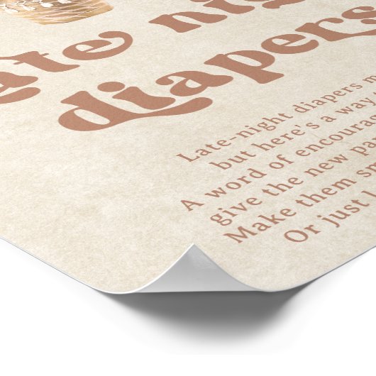 テディベア赤ちゃんシャワーゲーム深夜おむつ ポスター (角)