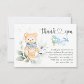 テディベア赤ちゃんシャワーサンキューカード (正面)