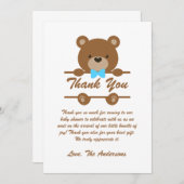 テディベア赤ちゃんシャワーサンキューカード サンキューカード (正面/裏面)