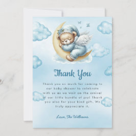 テディベア赤ちゃんシャワーサンキューカード サンキューカード