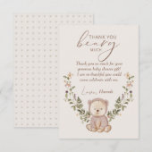 テディベア赤ちゃんシャワーサンキューカード サンキューカード (正面/裏面)