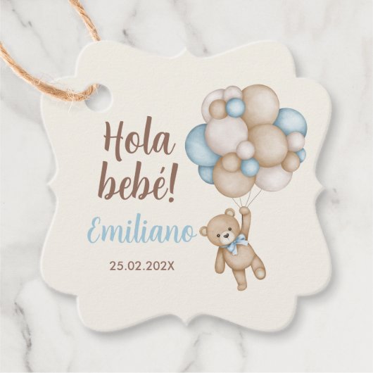 テディベア赤ちゃんシャワースペインの少年 フェイバータグ (正面)