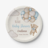 テディベア赤ちゃんシャワースペインの少年 ペーパープレート (正面)