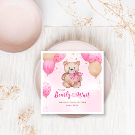 テディベア赤ちゃんシャワーナプキン スタンダードカクテルナプキン