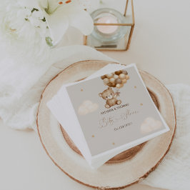 テディベア赤ちゃんシャワーニュートラル スタンダードカクテルナプキン