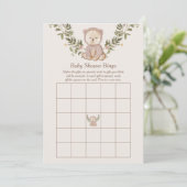 テディベア赤ちゃんシャワービンゴゲームテンプレート 招待状 (スタンド正面)