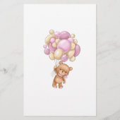 テディベア赤ちゃんシャワービンゴゲーム (裏面)