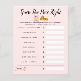 テディベア赤ちゃんシャワーピンクゲーム価格を推測