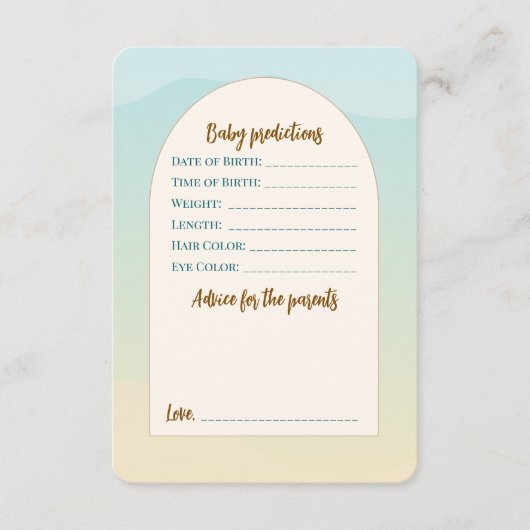 テディベア赤ちゃんシャワーフラットアドバイスカード アドバイスカード (正面)