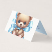 テディベア赤ちゃんシャワーブックリクエスト折り畳みカード (正面)