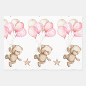 テディベア赤ちゃんシャワーラッピング紙シート ラッピングペーパーシート (正面)