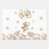 テディベア赤ちゃんシャワーラッピング紙シート ラッピングペーパーシート (正面)