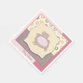 テディベア赤ちゃんシャワーレトロサークル スタンダードランチョンナプキン (角)