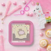 テディベア赤ちゃんシャワーレトロサークル ペーパープレート (パーティー)