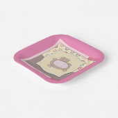 テディベア赤ちゃんシャワーレトロサークル ペーパープレート (傾斜あり)