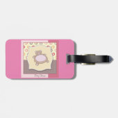 テディベア赤ちゃんシャワーレトロサークル ラゲッジタグ (裏面横)