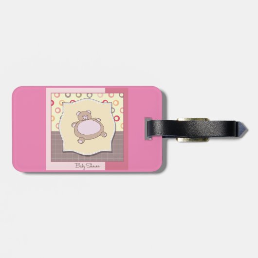 テディベア赤ちゃんシャワーレトロサークル ラゲッジタグ (裏面横)