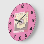 テディベア赤ちゃんシャワーレトロサークル ラージ壁時計 (傾斜)