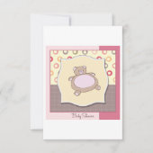 テディベア赤ちゃんシャワーレトロサークル 招待状 (正面)