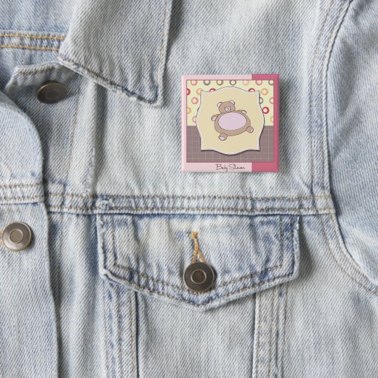 テディベア赤ちゃんシャワーレトロサークル 缶バッジ (インサイチュ)