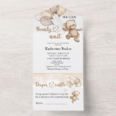 テディベア赤ちゃんシャワー全て1つの招待状 オールインワン招待状 (内側)