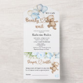 テディベア赤ちゃんシャワー全て1つの招待状 オールインワン招待状 (内側)