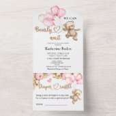 テディベア赤ちゃんシャワー全て1つの招待状 オールインワン招待状 (内側)